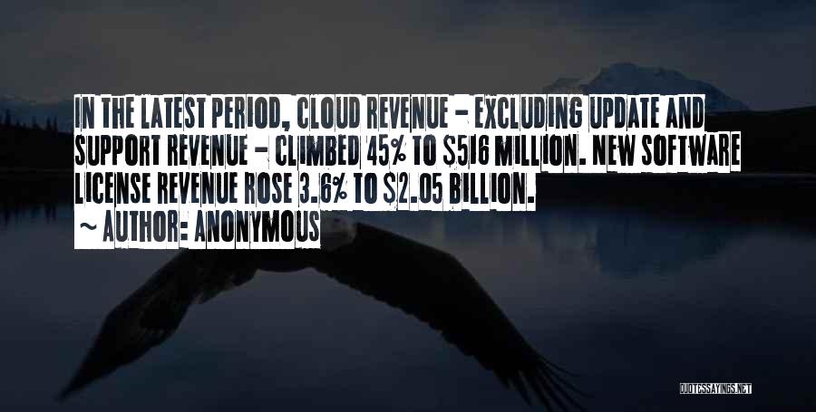 Anonymous Quotes: In The Latest Period, Cloud Revenue - Excluding Update And Support Revenue - Climbed 45% To $516 Million. New Software