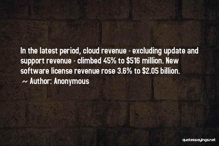 Anonymous Quotes: In The Latest Period, Cloud Revenue - Excluding Update And Support Revenue - Climbed 45% To $516 Million. New Software