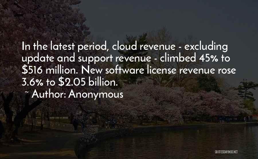 Anonymous Quotes: In The Latest Period, Cloud Revenue - Excluding Update And Support Revenue - Climbed 45% To $516 Million. New Software