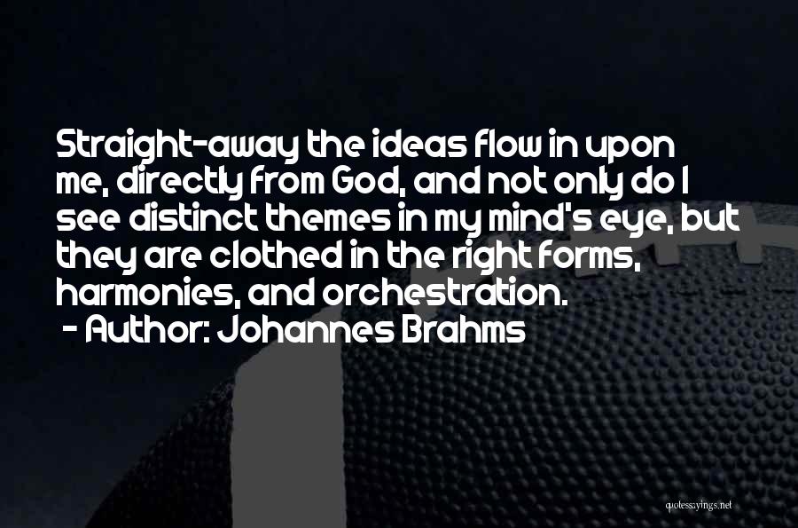 Johannes Brahms Quotes: Straight-away The Ideas Flow In Upon Me, Directly From God, And Not Only Do I See Distinct Themes In My