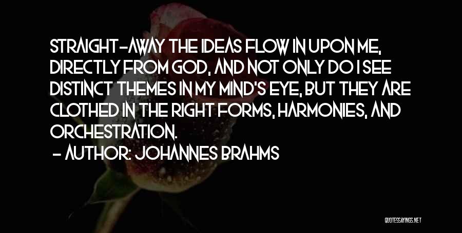 Johannes Brahms Quotes: Straight-away The Ideas Flow In Upon Me, Directly From God, And Not Only Do I See Distinct Themes In My