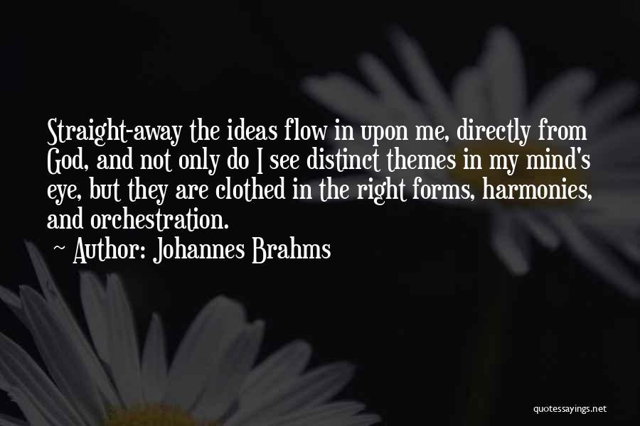 Johannes Brahms Quotes: Straight-away The Ideas Flow In Upon Me, Directly From God, And Not Only Do I See Distinct Themes In My