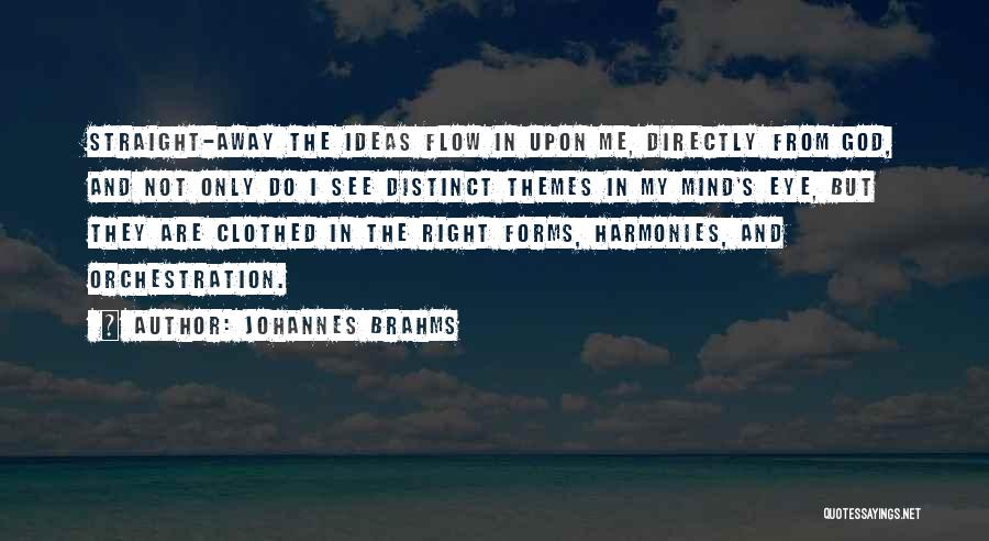 Johannes Brahms Quotes: Straight-away The Ideas Flow In Upon Me, Directly From God, And Not Only Do I See Distinct Themes In My