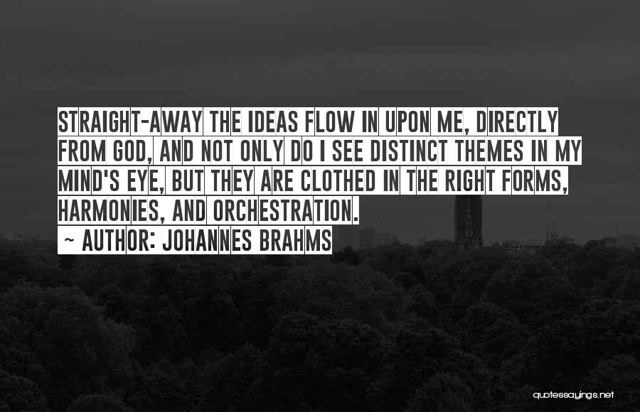 Johannes Brahms Quotes: Straight-away The Ideas Flow In Upon Me, Directly From God, And Not Only Do I See Distinct Themes In My