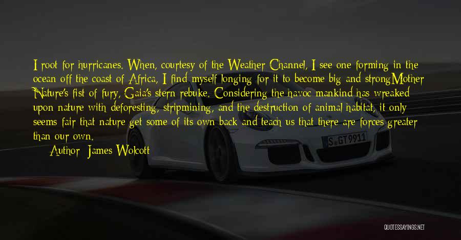 James Wolcott Quotes: I Root For Hurricanes. When, Courtesy Of The Weather Channel, I See One Forming In The Ocean Off The Coast