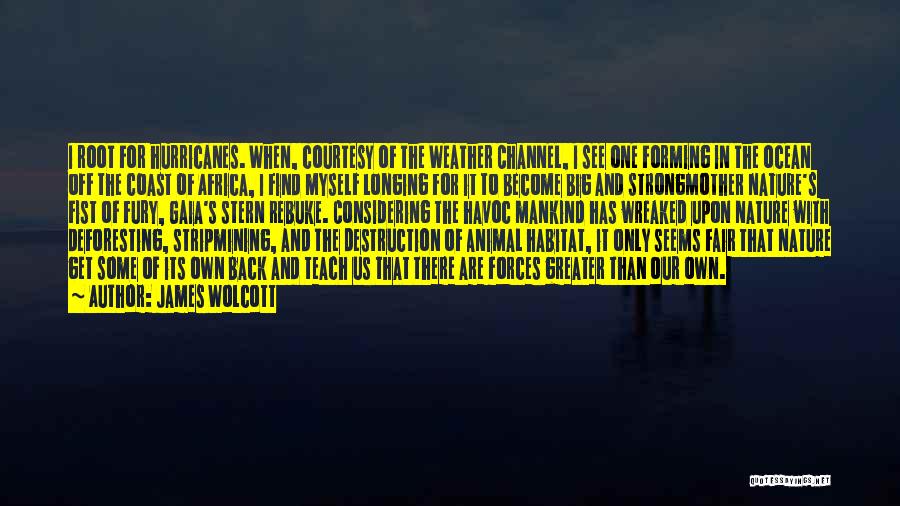 James Wolcott Quotes: I Root For Hurricanes. When, Courtesy Of The Weather Channel, I See One Forming In The Ocean Off The Coast