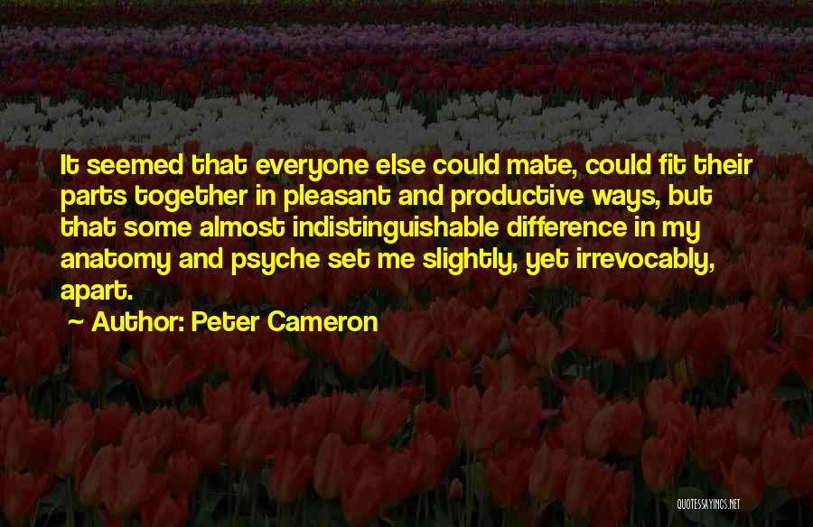 Peter Cameron Quotes: It Seemed That Everyone Else Could Mate, Could Fit Their Parts Together In Pleasant And Productive Ways, But That Some