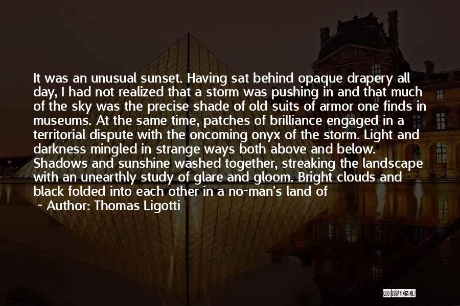 Thomas Ligotti Quotes: It Was An Unusual Sunset. Having Sat Behind Opaque Drapery All Day, I Had Not Realized That A Storm Was