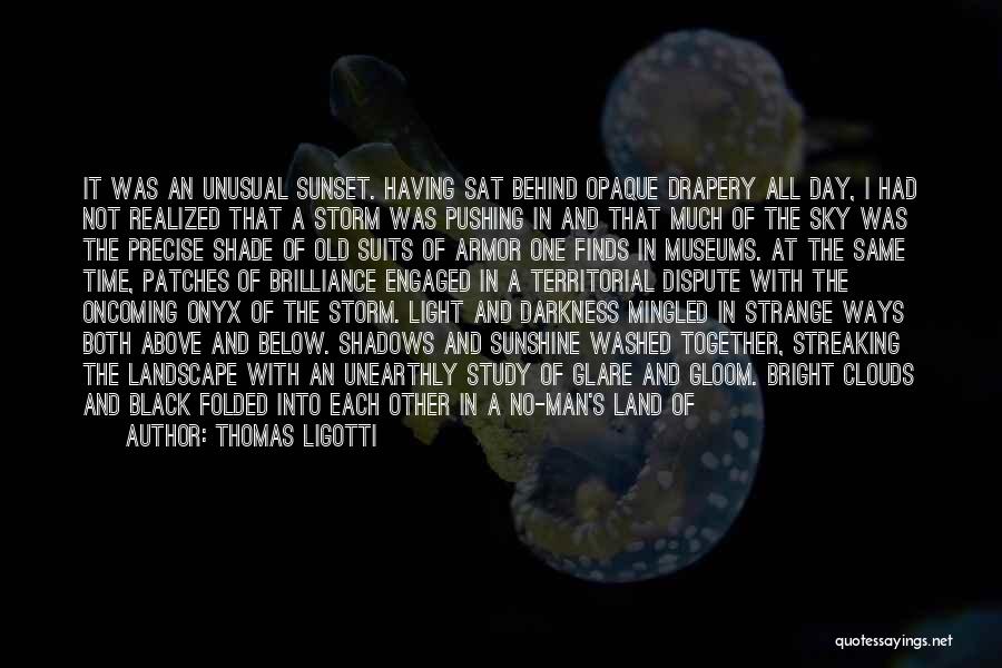 Thomas Ligotti Quotes: It Was An Unusual Sunset. Having Sat Behind Opaque Drapery All Day, I Had Not Realized That A Storm Was