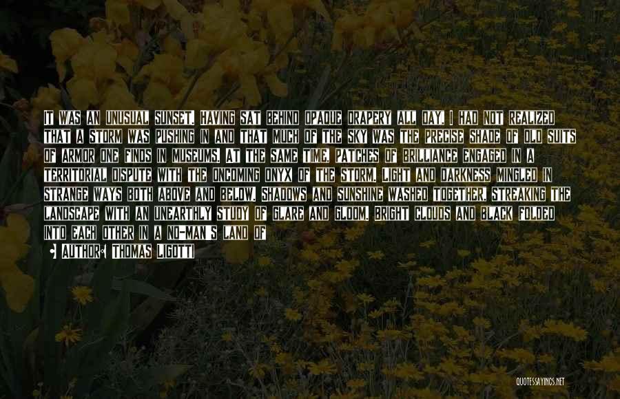 Thomas Ligotti Quotes: It Was An Unusual Sunset. Having Sat Behind Opaque Drapery All Day, I Had Not Realized That A Storm Was