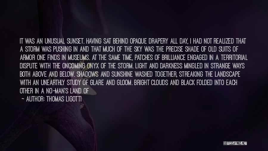 Thomas Ligotti Quotes: It Was An Unusual Sunset. Having Sat Behind Opaque Drapery All Day, I Had Not Realized That A Storm Was