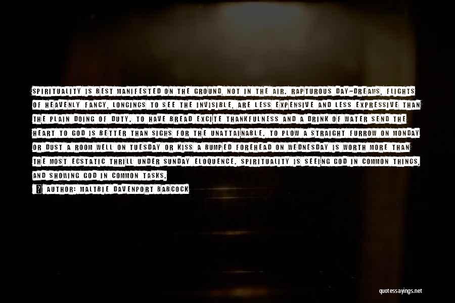 Maltbie Davenport Babcock Quotes: Spirituality Is Best Manifested On The Ground, Not In The Air. Rapturous Day-dreams, Flights Of Heavenly Fancy, Longings To See