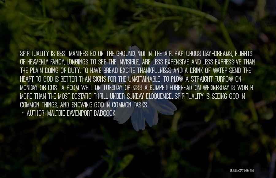 Maltbie Davenport Babcock Quotes: Spirituality Is Best Manifested On The Ground, Not In The Air. Rapturous Day-dreams, Flights Of Heavenly Fancy, Longings To See