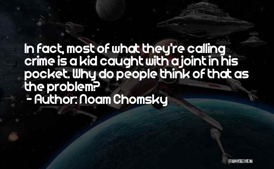 Noam Chomsky Quotes: In Fact, Most Of What They're Calling Crime Is A Kid Caught With A Joint In His Pocket. Why Do