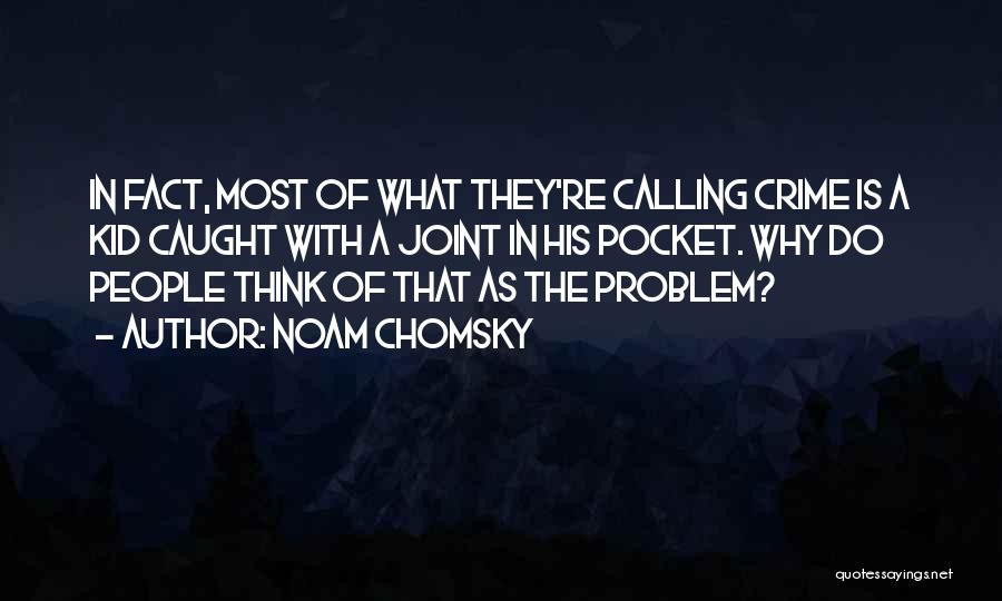 Noam Chomsky Quotes: In Fact, Most Of What They're Calling Crime Is A Kid Caught With A Joint In His Pocket. Why Do