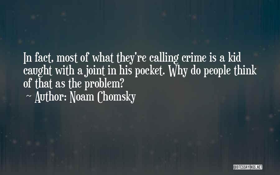 Noam Chomsky Quotes: In Fact, Most Of What They're Calling Crime Is A Kid Caught With A Joint In His Pocket. Why Do