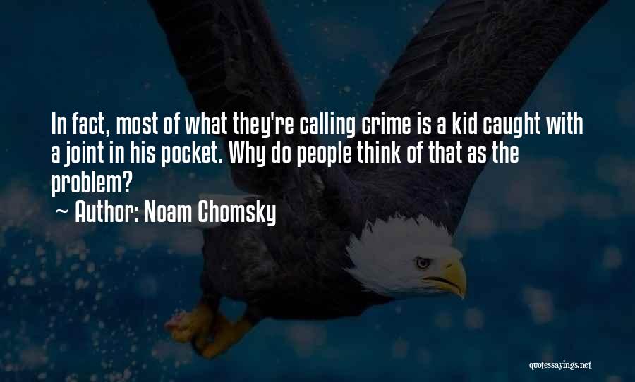 Noam Chomsky Quotes: In Fact, Most Of What They're Calling Crime Is A Kid Caught With A Joint In His Pocket. Why Do