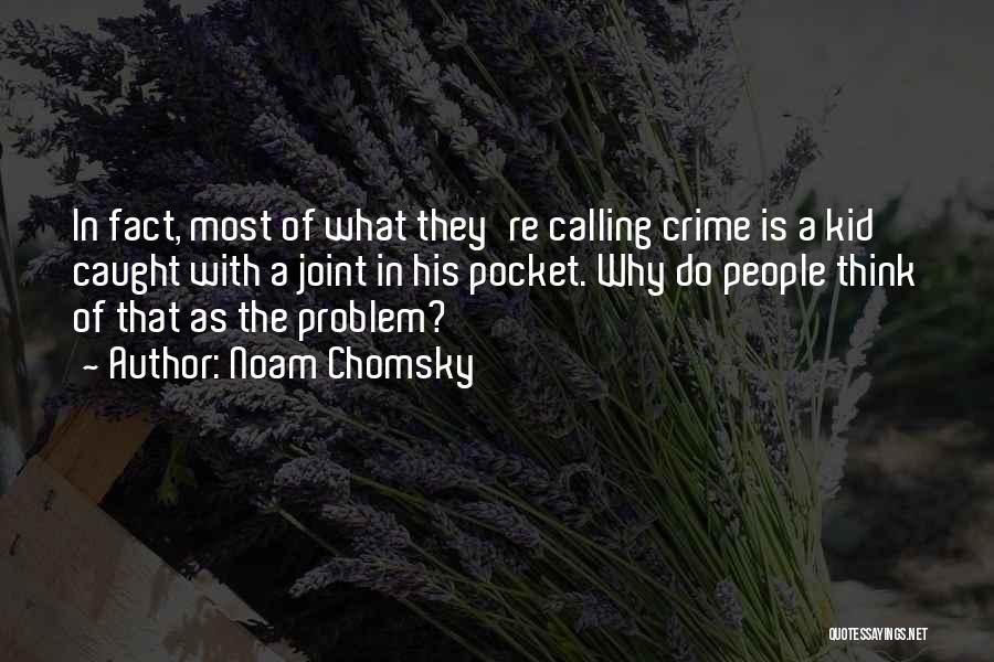Noam Chomsky Quotes: In Fact, Most Of What They're Calling Crime Is A Kid Caught With A Joint In His Pocket. Why Do