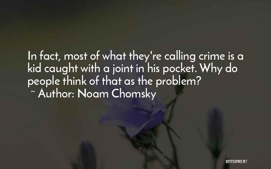 Noam Chomsky Quotes: In Fact, Most Of What They're Calling Crime Is A Kid Caught With A Joint In His Pocket. Why Do