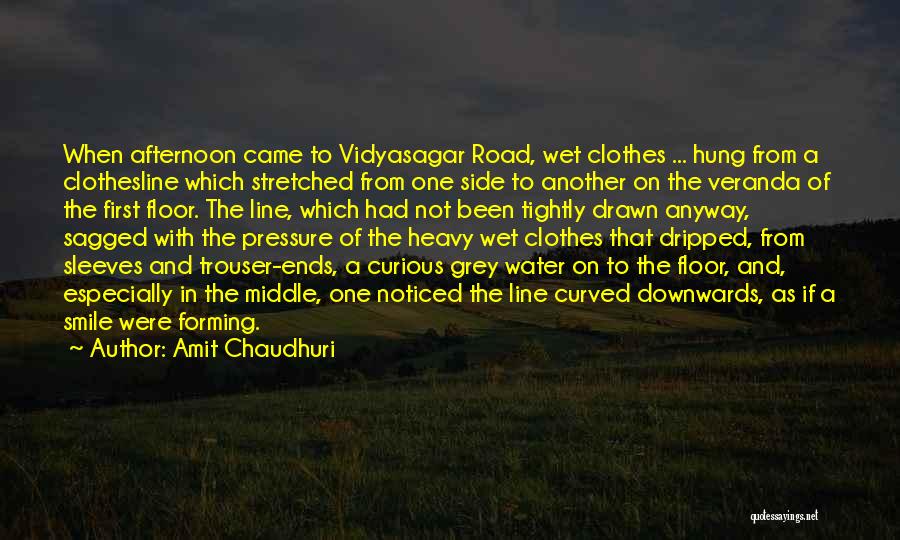 Amit Chaudhuri Quotes: When Afternoon Came To Vidyasagar Road, Wet Clothes ... Hung From A Clothesline Which Stretched From One Side To Another