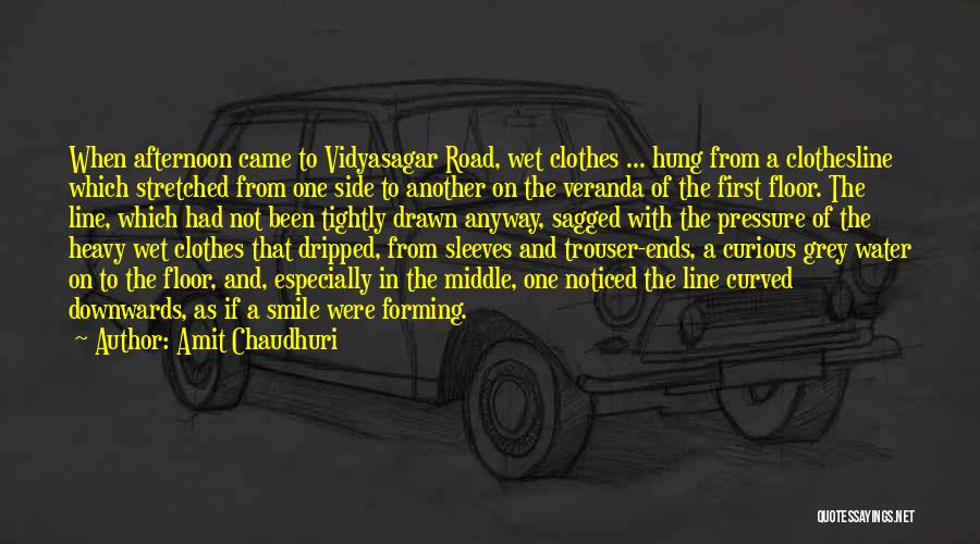 Amit Chaudhuri Quotes: When Afternoon Came To Vidyasagar Road, Wet Clothes ... Hung From A Clothesline Which Stretched From One Side To Another