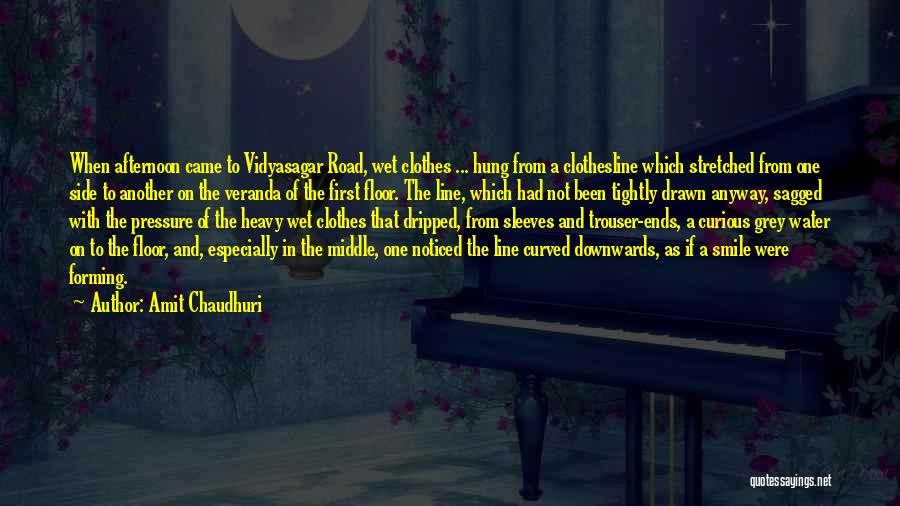 Amit Chaudhuri Quotes: When Afternoon Came To Vidyasagar Road, Wet Clothes ... Hung From A Clothesline Which Stretched From One Side To Another