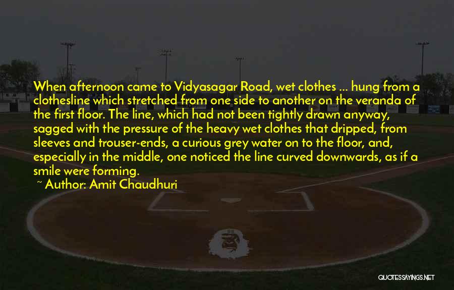 Amit Chaudhuri Quotes: When Afternoon Came To Vidyasagar Road, Wet Clothes ... Hung From A Clothesline Which Stretched From One Side To Another