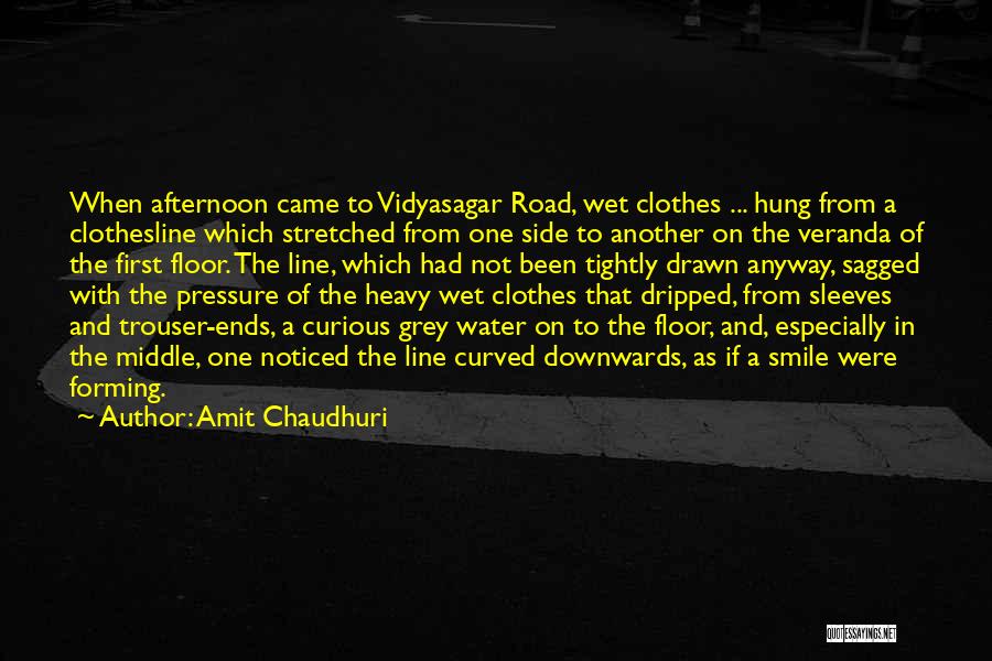 Amit Chaudhuri Quotes: When Afternoon Came To Vidyasagar Road, Wet Clothes ... Hung From A Clothesline Which Stretched From One Side To Another