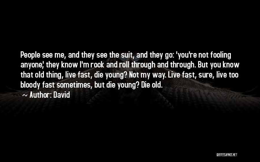 David Quotes: People See Me, And They See The Suit, And They Go: 'you're Not Fooling Anyone', They Know I'm Rock And