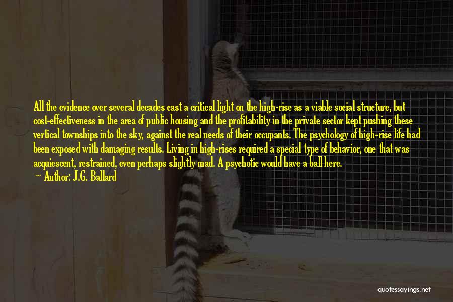 J.G. Ballard Quotes: All The Evidence Over Several Decades Cast A Critical Light On The High-rise As A Viable Social Structure, But Cost-effectiveness