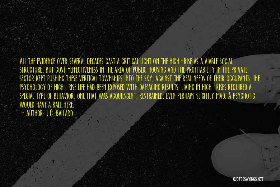 J.G. Ballard Quotes: All The Evidence Over Several Decades Cast A Critical Light On The High-rise As A Viable Social Structure, But Cost-effectiveness