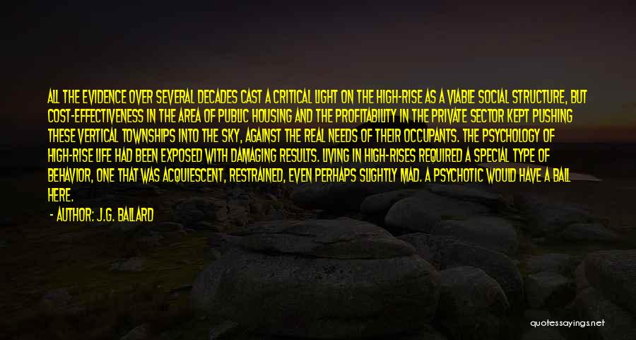 J.G. Ballard Quotes: All The Evidence Over Several Decades Cast A Critical Light On The High-rise As A Viable Social Structure, But Cost-effectiveness