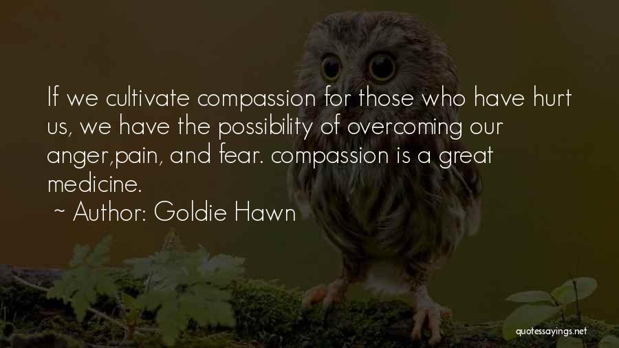 Goldie Hawn Quotes: If We Cultivate Compassion For Those Who Have Hurt Us, We Have The Possibility Of Overcoming Our Anger,pain, And Fear.