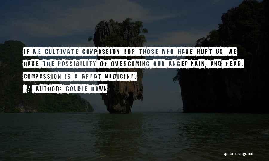 Goldie Hawn Quotes: If We Cultivate Compassion For Those Who Have Hurt Us, We Have The Possibility Of Overcoming Our Anger,pain, And Fear.