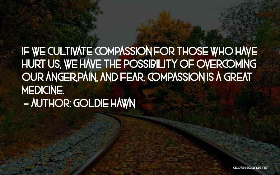 Goldie Hawn Quotes: If We Cultivate Compassion For Those Who Have Hurt Us, We Have The Possibility Of Overcoming Our Anger,pain, And Fear.