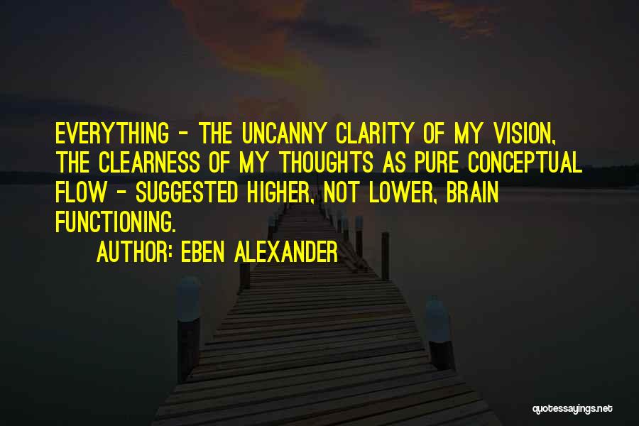 Eben Alexander Quotes: Everything - The Uncanny Clarity Of My Vision, The Clearness Of My Thoughts As Pure Conceptual Flow - Suggested Higher,