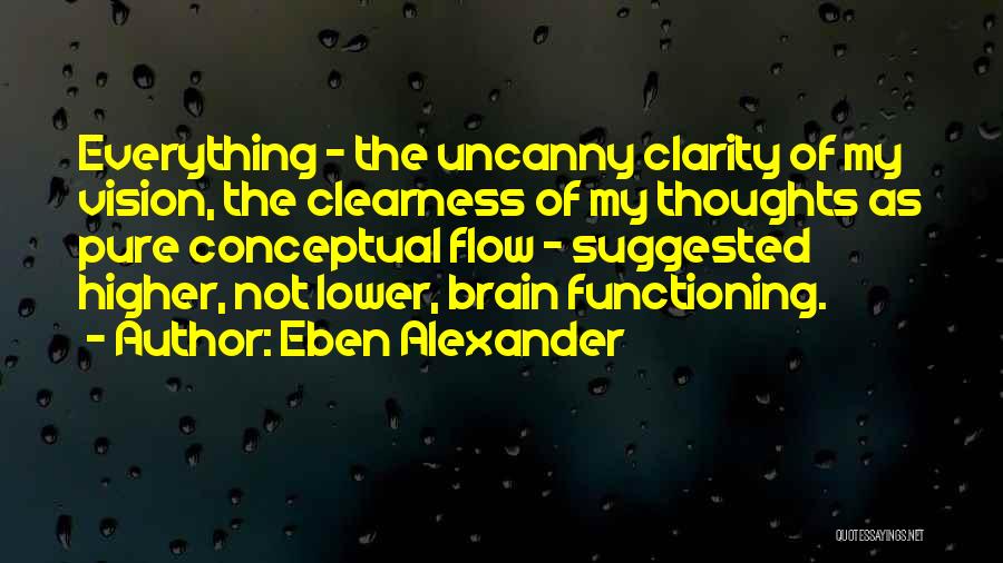 Eben Alexander Quotes: Everything - The Uncanny Clarity Of My Vision, The Clearness Of My Thoughts As Pure Conceptual Flow - Suggested Higher,