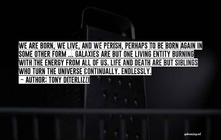 Tony DiTerlizzi Quotes: We Are Born, We Live, And We Perish, Perhaps To Be Born Again In Some Other Form ... Galaxies Are