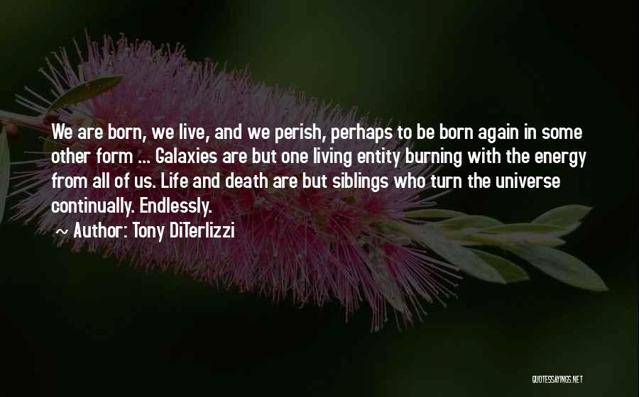 Tony DiTerlizzi Quotes: We Are Born, We Live, And We Perish, Perhaps To Be Born Again In Some Other Form ... Galaxies Are