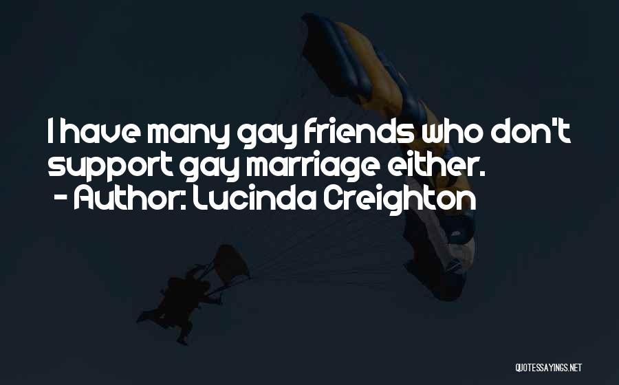 Lucinda Creighton Quotes: I Have Many Gay Friends Who Don't Support Gay Marriage Either.
