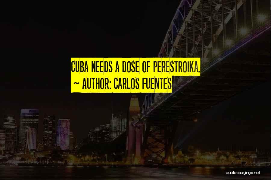 Carlos Fuentes Quotes: Cuba Needs A Dose Of Perestroika.