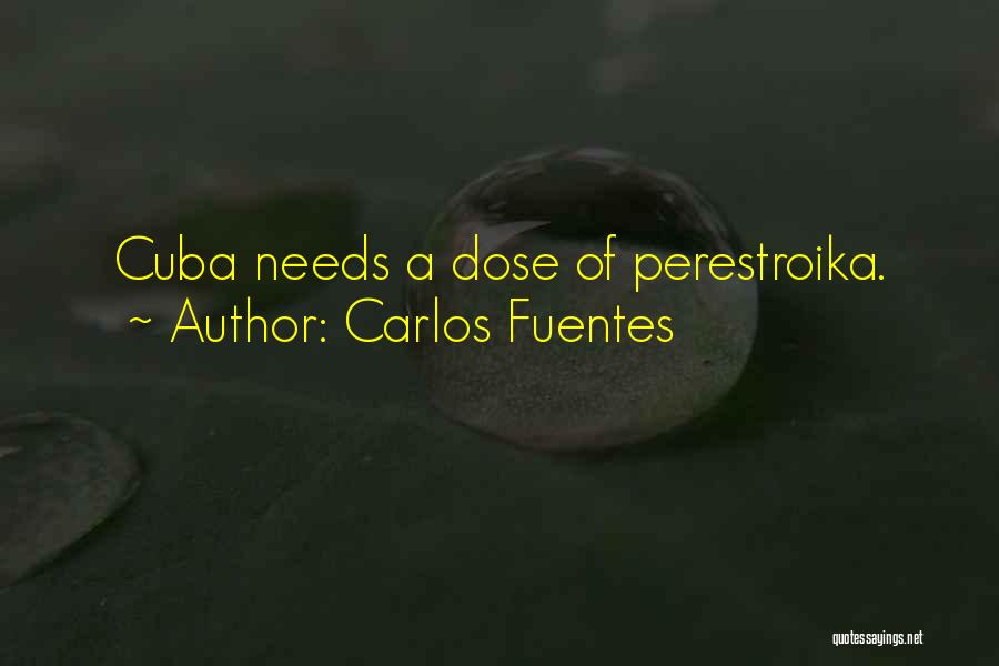 Carlos Fuentes Quotes: Cuba Needs A Dose Of Perestroika.