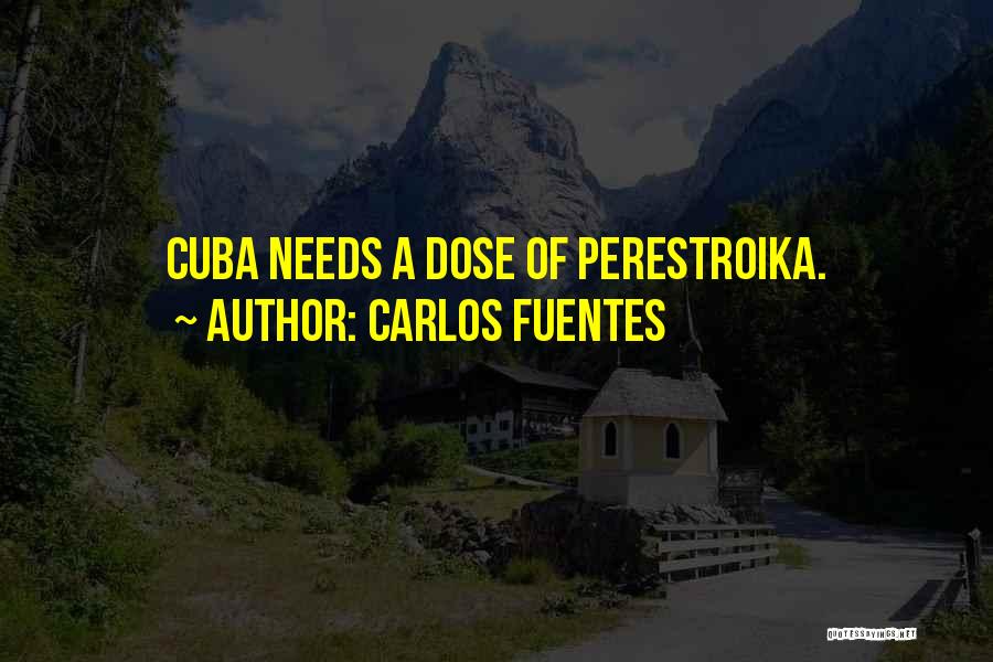 Carlos Fuentes Quotes: Cuba Needs A Dose Of Perestroika.