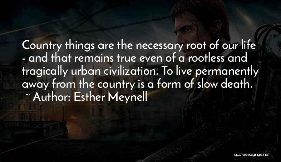 Esther Meynell Quotes: Country Things Are The Necessary Root Of Our Life - And That Remains True Even Of A Rootless And Tragically