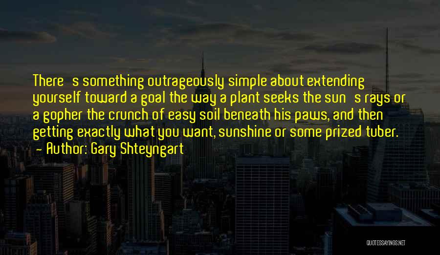 Gary Shteyngart Quotes: There's Something Outrageously Simple About Extending Yourself Toward A Goal The Way A Plant Seeks The Sun's Rays Or A