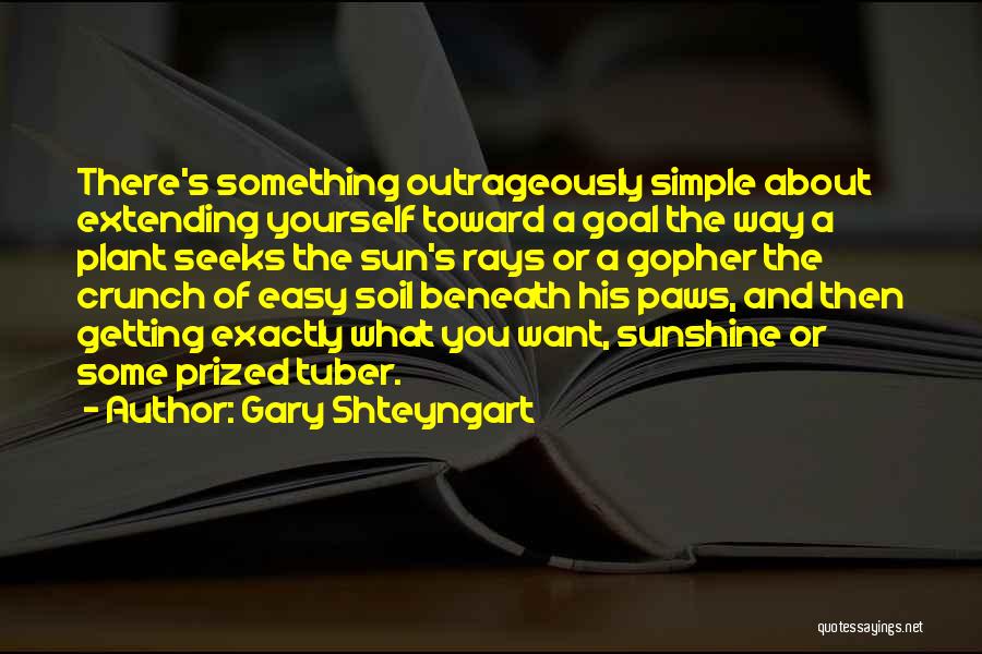 Gary Shteyngart Quotes: There's Something Outrageously Simple About Extending Yourself Toward A Goal The Way A Plant Seeks The Sun's Rays Or A
