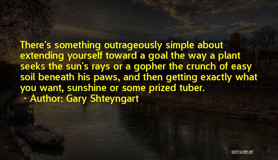 Gary Shteyngart Quotes: There's Something Outrageously Simple About Extending Yourself Toward A Goal The Way A Plant Seeks The Sun's Rays Or A