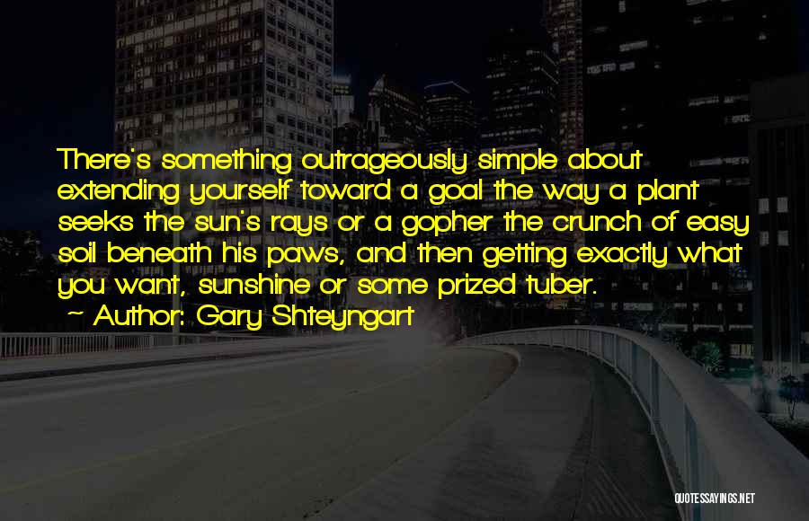 Gary Shteyngart Quotes: There's Something Outrageously Simple About Extending Yourself Toward A Goal The Way A Plant Seeks The Sun's Rays Or A