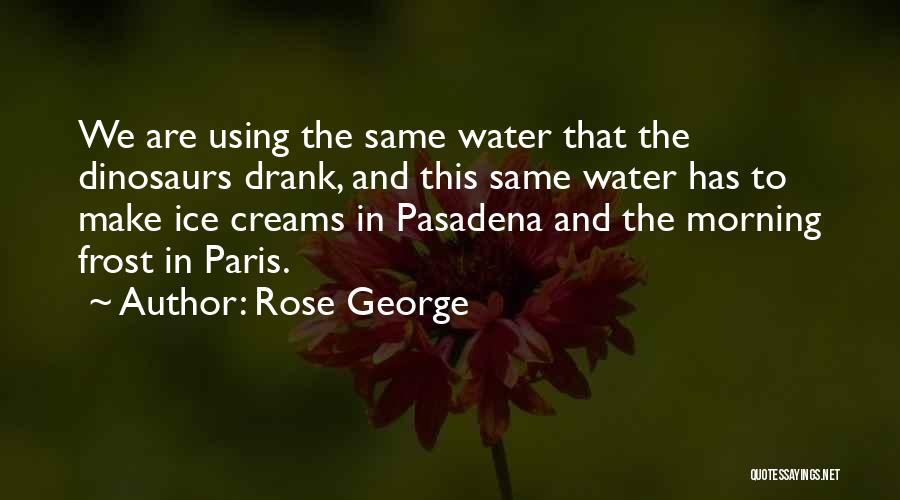 Rose George Quotes: We Are Using The Same Water That The Dinosaurs Drank, And This Same Water Has To Make Ice Creams In
