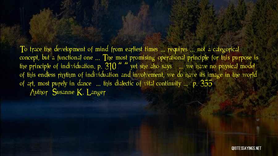 Susanne K. Langer Quotes: To Trace The Development Of Mind From Earliest Times ... Requires ... Not A Categorical Concept, But A Functional One